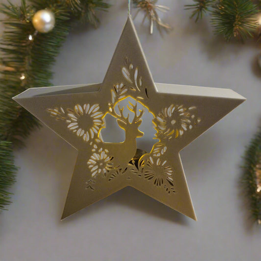 Christmas Star Scene Tealight Holder